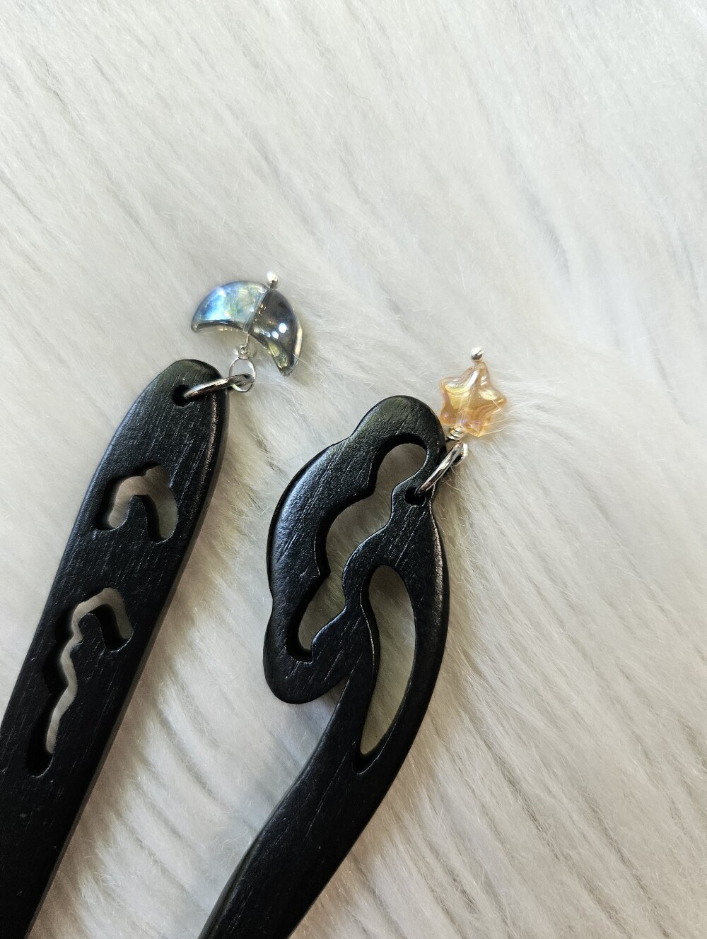 Handcrafted Wood Hair Pins (2) - Picture 5 of 7